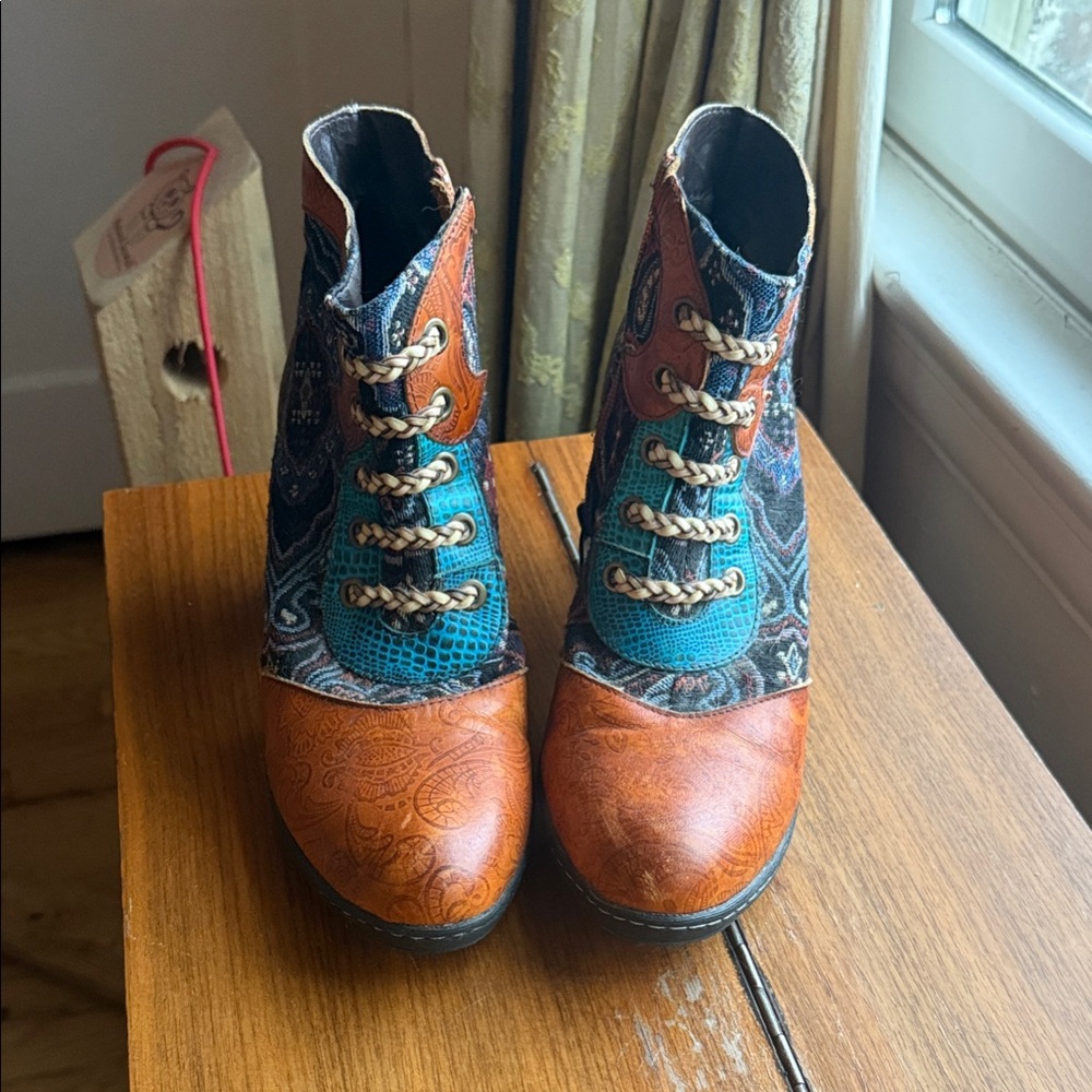 Bohemian Patchwork Ankle Boots